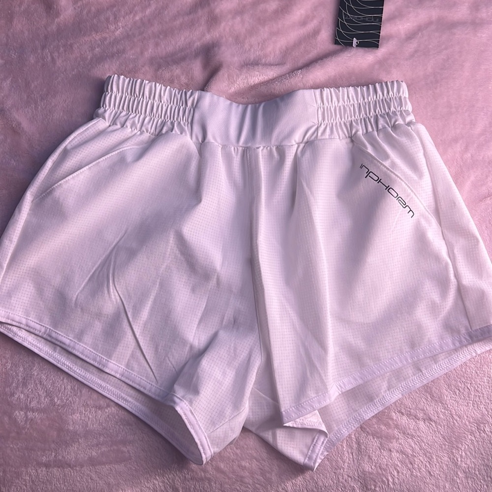 white workout shorts